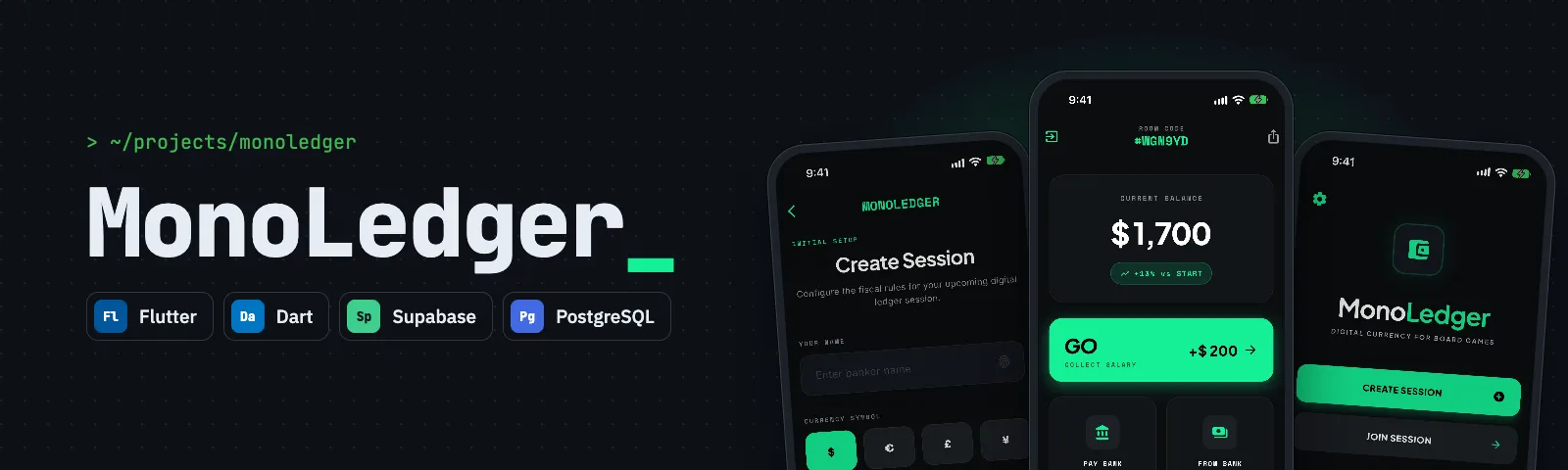 MonoLedger: app screenshots